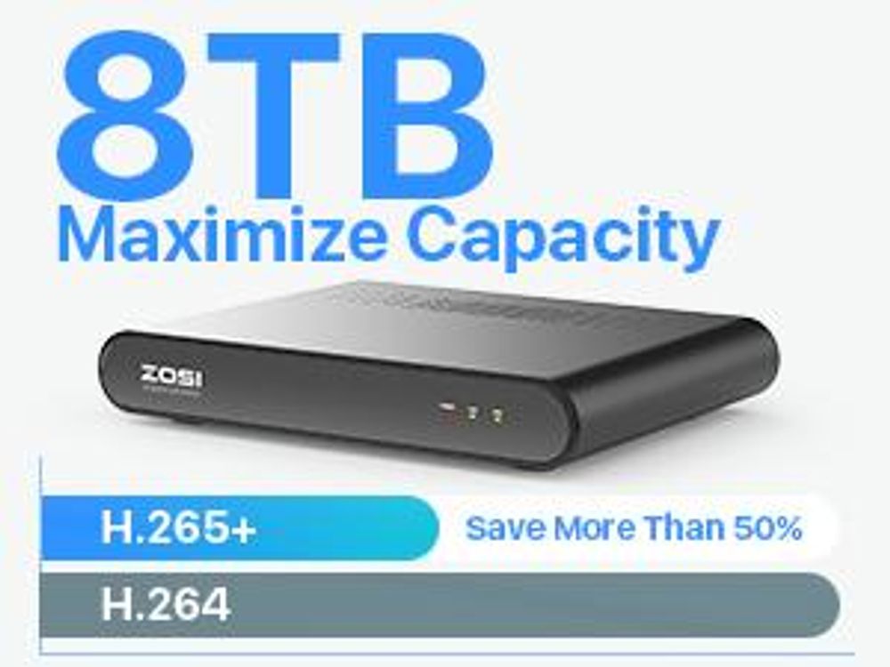 ZOSI 2,5K PoE Überwachungskamera Aussen Set, 8CH 5MP NVR mit 2TB HDD, 4X 4MP PoE Dome Kamera Überwachung Set mit Audio, Personenerkennung, 100ft Nacht