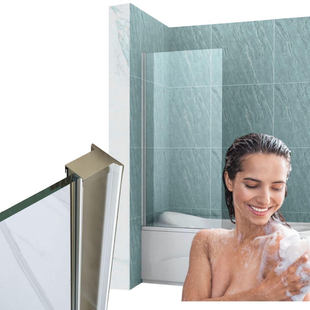 Silla, duschwand badewanne 50x150, duschwand aus glas, badewannenaufsatz, faltwand
