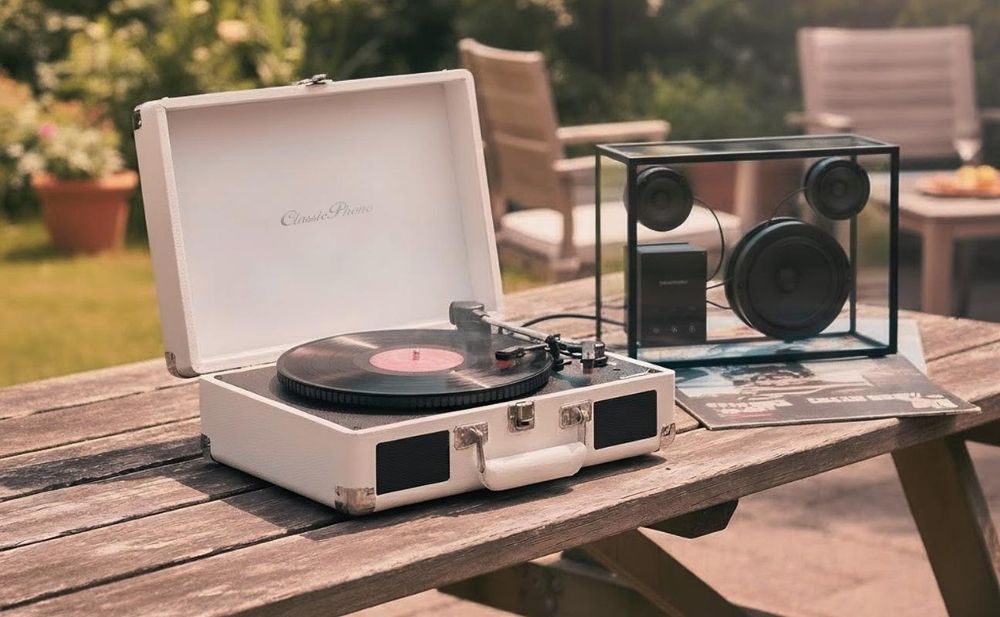 Classic Phono TT-115BK - Plattenspieler Bluetooth® und integrierten Lautsprechern - Schwarz