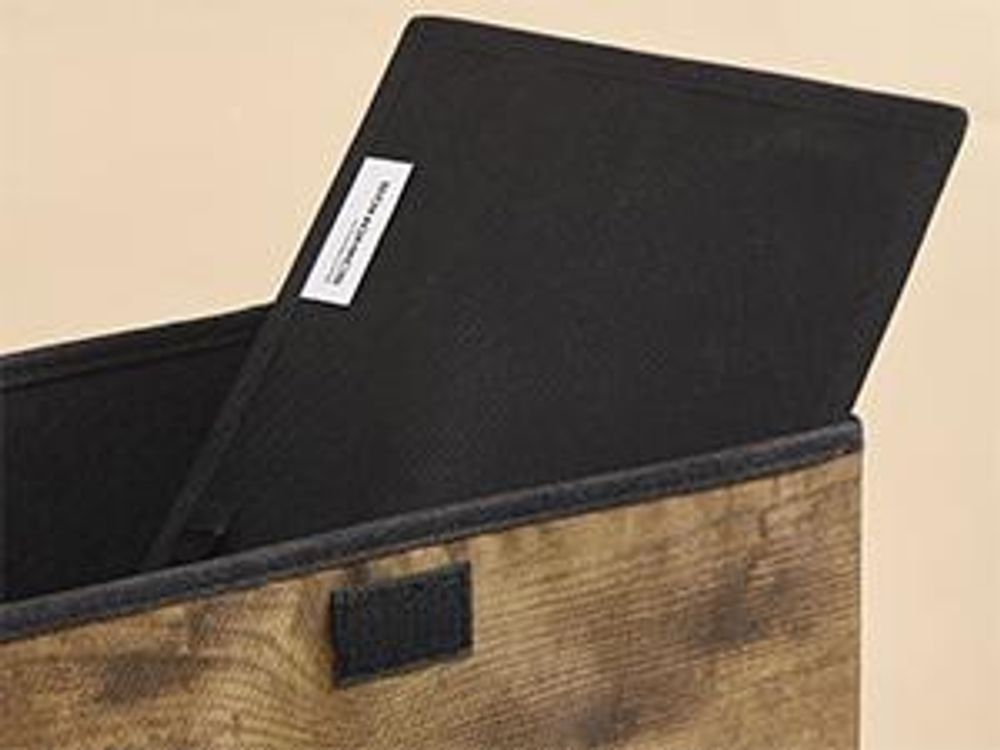 SONGMICS Aufbewahrungsbox 3er Set mit Deckel, Faltbare und Stapelbare Stoffboxen, 38 x 25 x 25 cm, Schwarz