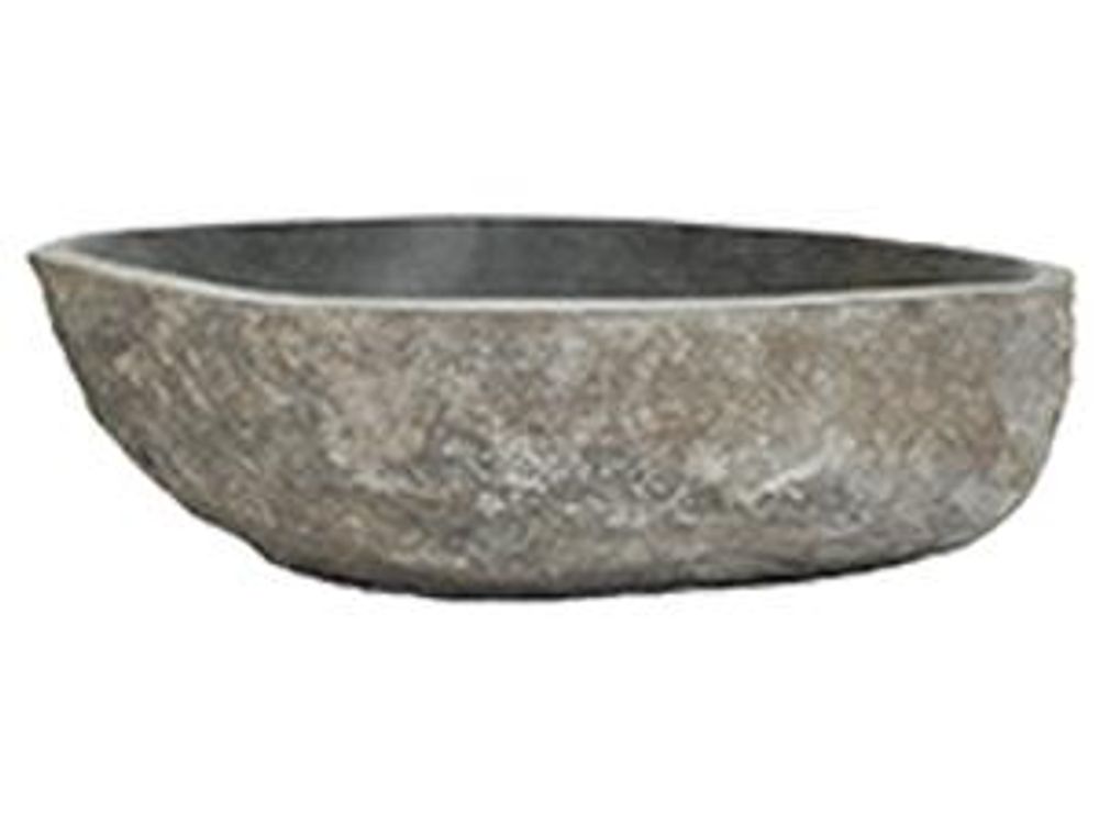 vidaXL Lavabo in pietra di fiume ovale (45-53)x(34-41) cm