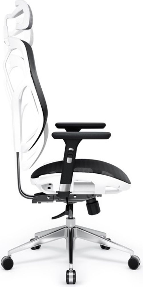 Diablo V-Basic Bürostuhl Chefsessel Netzstoff verstellbare Armlehnen höhenverstellbar ergonomisch Farbwahl Farbe: Weiß/schwarz