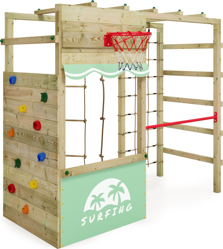 Klettergerüst Wickey Smart Action mit Basketballkorb in Himmelblau