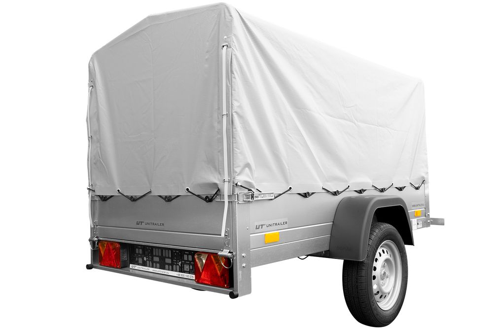 Car trailer GARDEN TRAILER 201 TIPP with support wheel, tarpaulin and high frame
