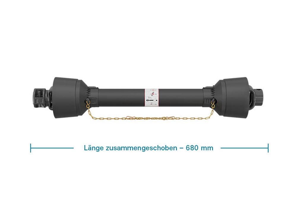 Zapfwelle T1 Gelenkwelle 680mm 210Nm 540U/min, PTO-Shaft, 18kW (25PS), 2x 1 3/8" 6 Zähne