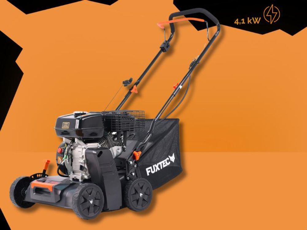 FUXTEC Benzin Vertikutierer FX-BV240ECO - 40cm | 40L Grasfangkorb| 4,1Kw