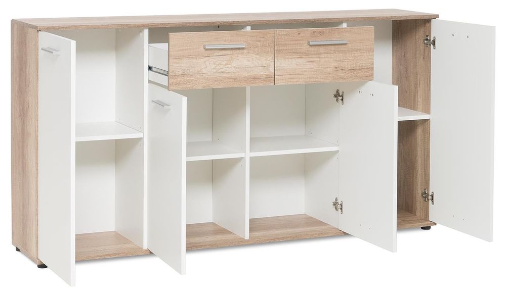 Sideboard >Jacklin< in Wildeiche – Modernes Stauraummöbel mit 4 Türen & 2 Schubkästen