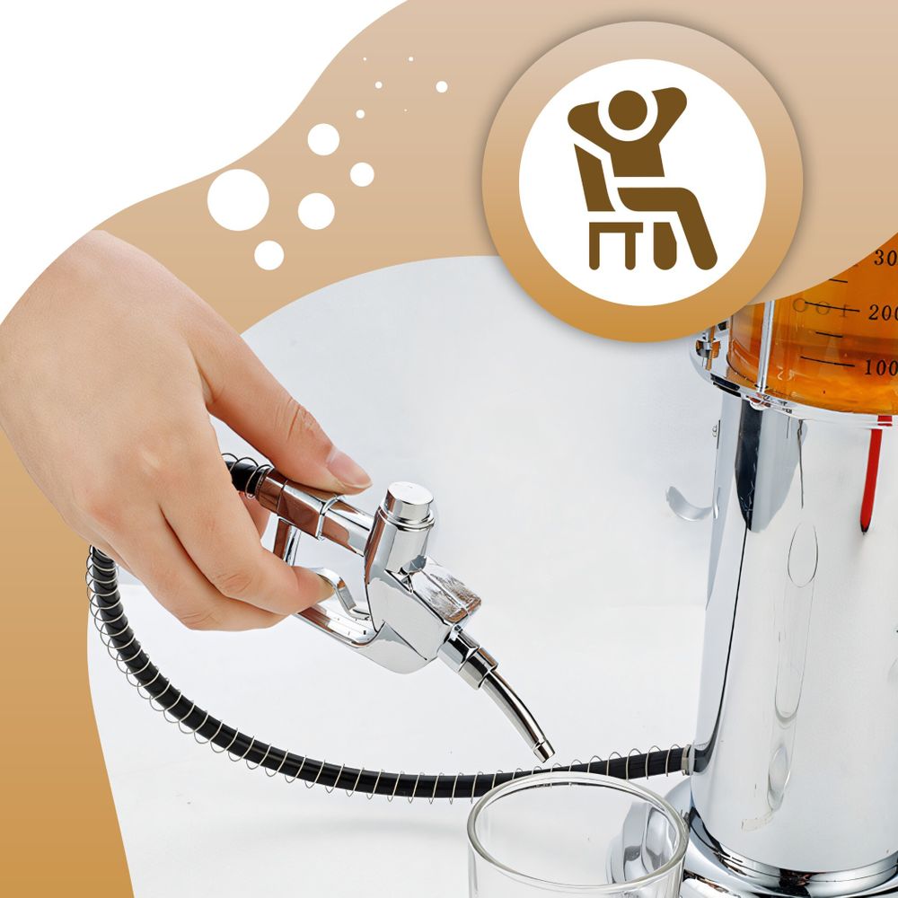 Getränkespender mit Zapfhahn für kalte Getränke 1L - mit Ständer - Ideal für Partys, Gartenparty, Gastro - Wasserspender, Saftspender - Retoo