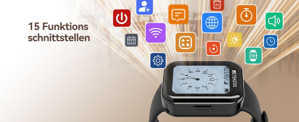 Retekess TD113-TD033 Personal Pager System, drahtloses Rufsystem, Uhr Pager Anzeige, IPX67 wasserdicht, Lange Standby-Zeit, für Restaurant, Kellnerin