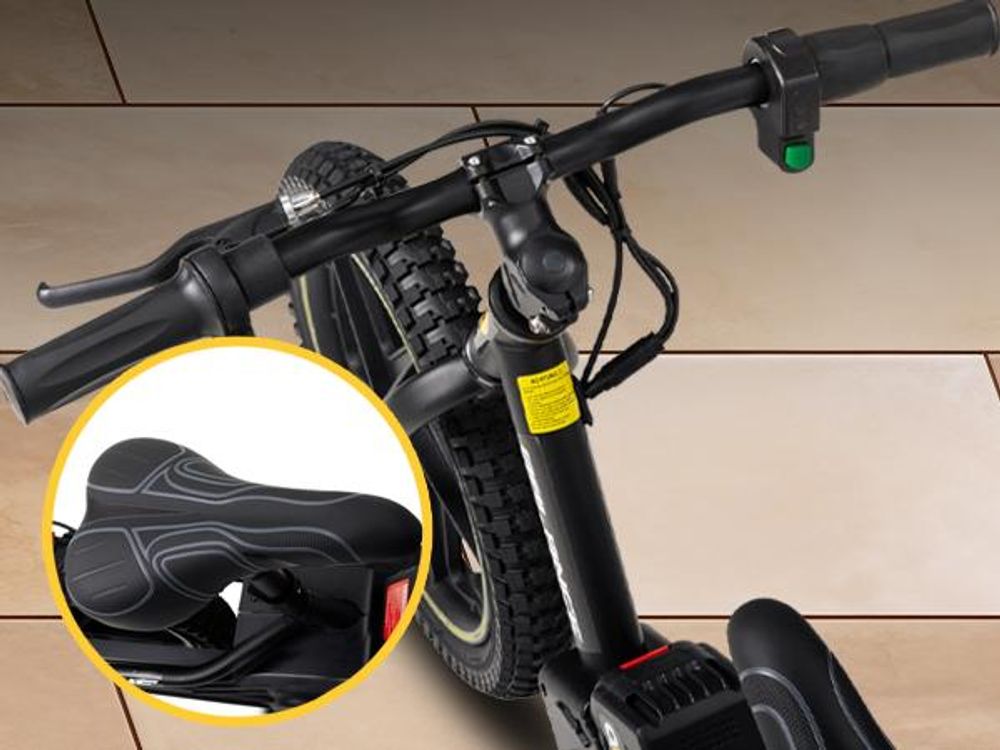 Actionbikes Motors Kinder Balance Bike 12 Zoll | Elektrofahrrad - Elektrofahrzeug - Fahrrad - 250 Watt - Scheibenbremsen - ab 3 Jahren (Schwarz/Gelb)
