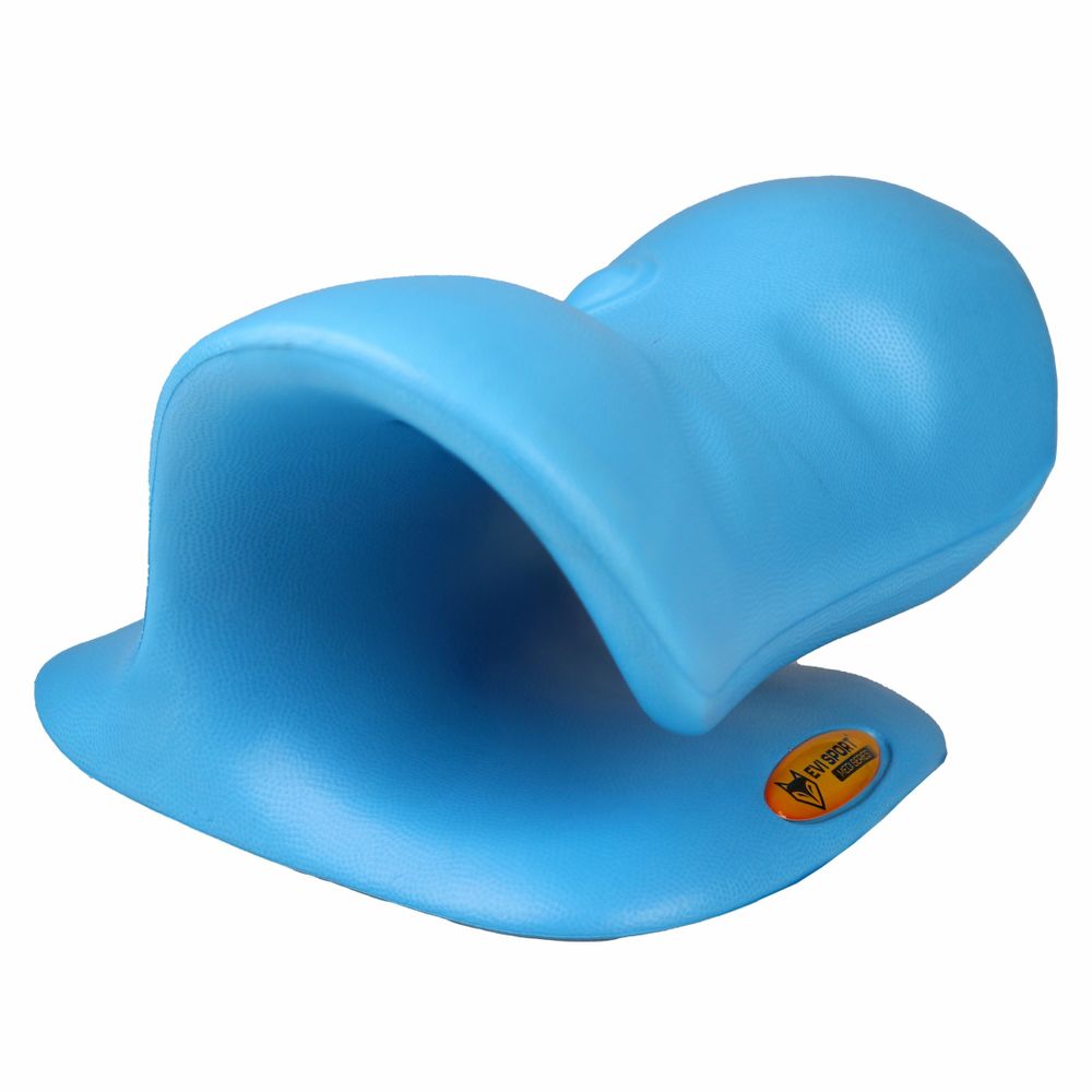 Nákrčník a masážní polštářek pro relaxaci, ergonomická pomůcka při bolestech krku, korekce krční páteře pomocí masážních bodů, EVI SPORT Blue