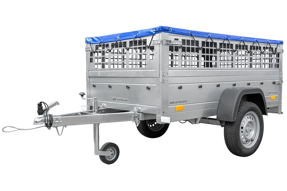 Pkw Planen Anhänger GARDEN TRAILER 200 KIPP mit Laubgitteraufsatz, Stützrad, Flachplane