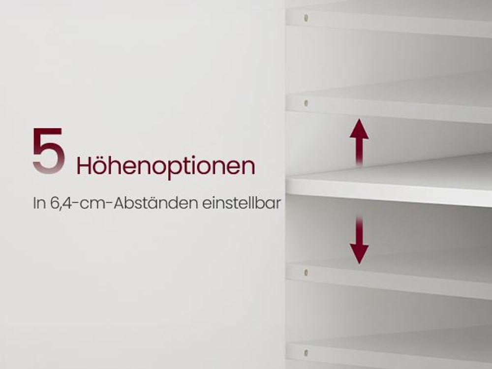 VASAGLE Schminktisch mit Steckdosenleiste, 2 Schränke, Glühbirnen, 3 Lichtfarben, werkzeuglose Gleitschienen