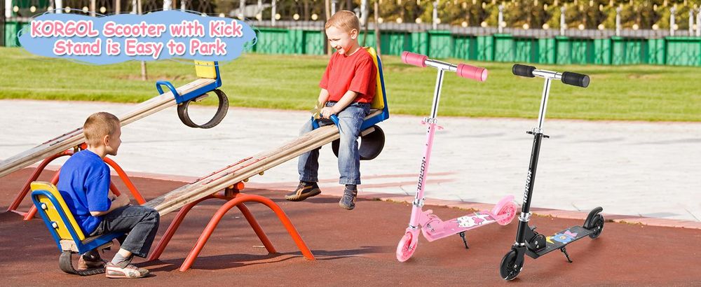 CAROMA Kinderroller mit ABEC 7 Lagern, Höhenverstellbar, faltbarer Lenker, Belastbarkeit 50 kg, für Kinder ab 3 Jahren, schwarz