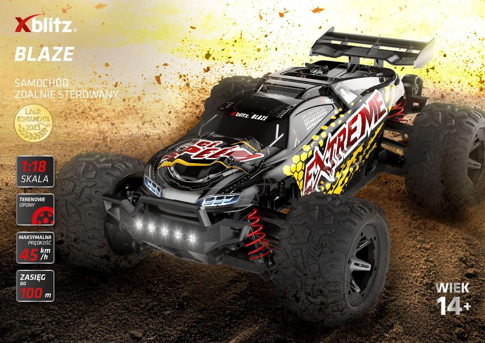 Xblitz Blaze – samochód zdalnie sterowany RC 4x4 do 45 km/h