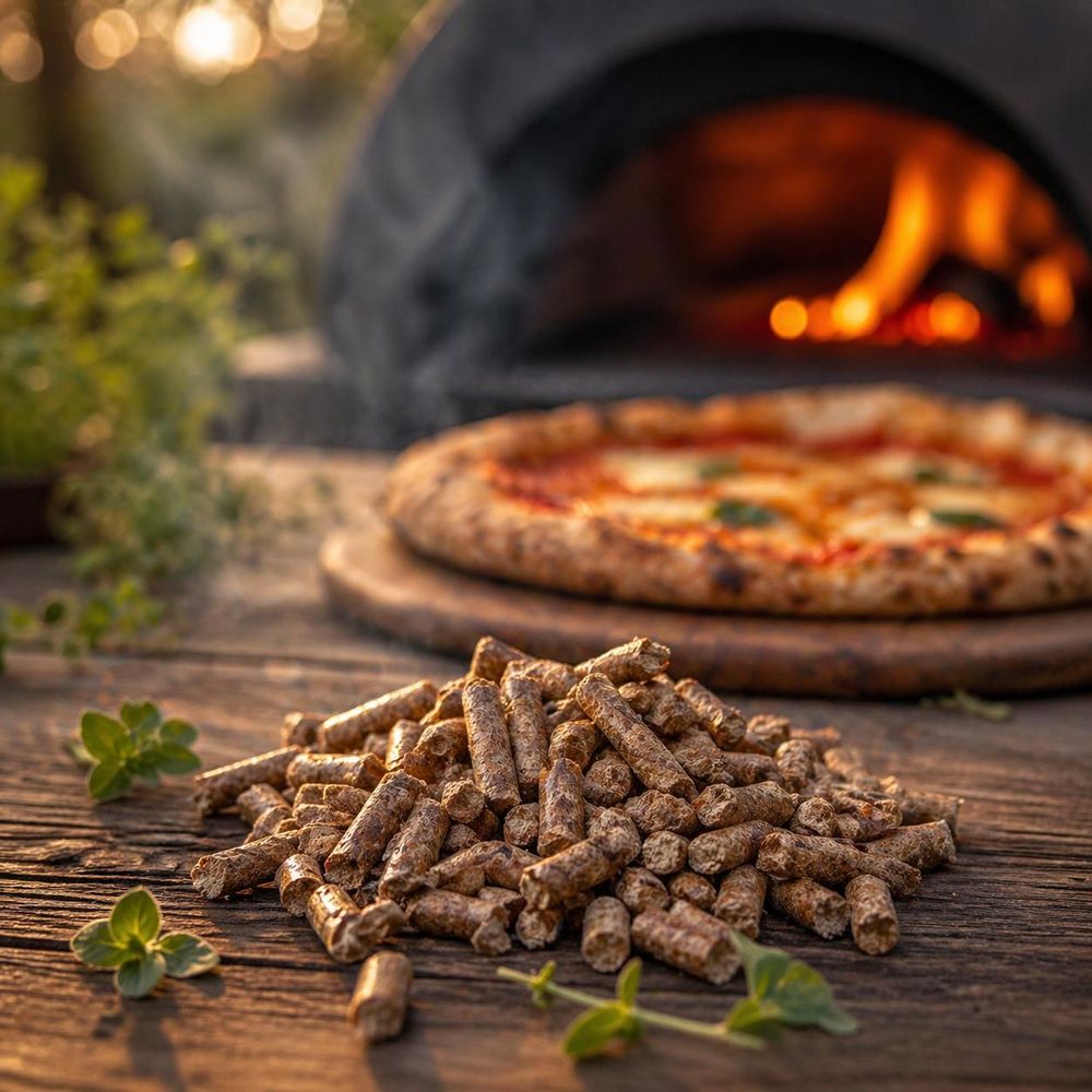 PINI Hartholz Pellets № 4 BBQ Pizza Oven Oregano 1,5 Kg Grillpellets zum Grillen Räuchern Smoken und für Pizzaofen
