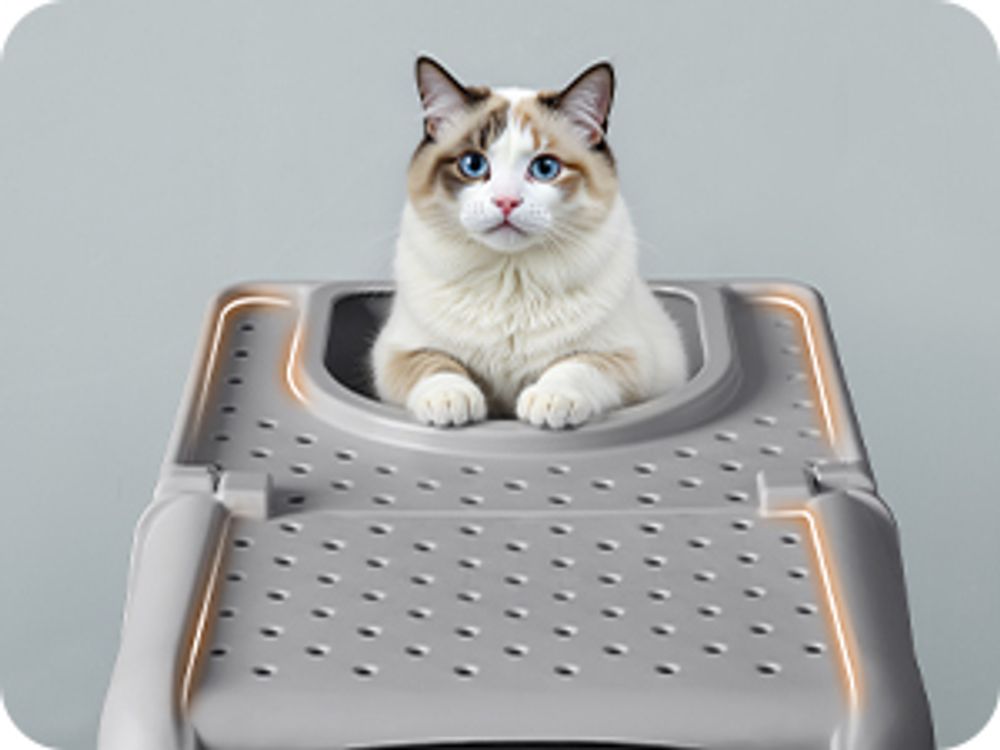 Feandrea Edelstahl Katzenklo, XL, Katzentoilette mit Deckel, mit Schaufel, Bürste und 2 Eingängen, für Katzen bis 15 kg, taubengrau