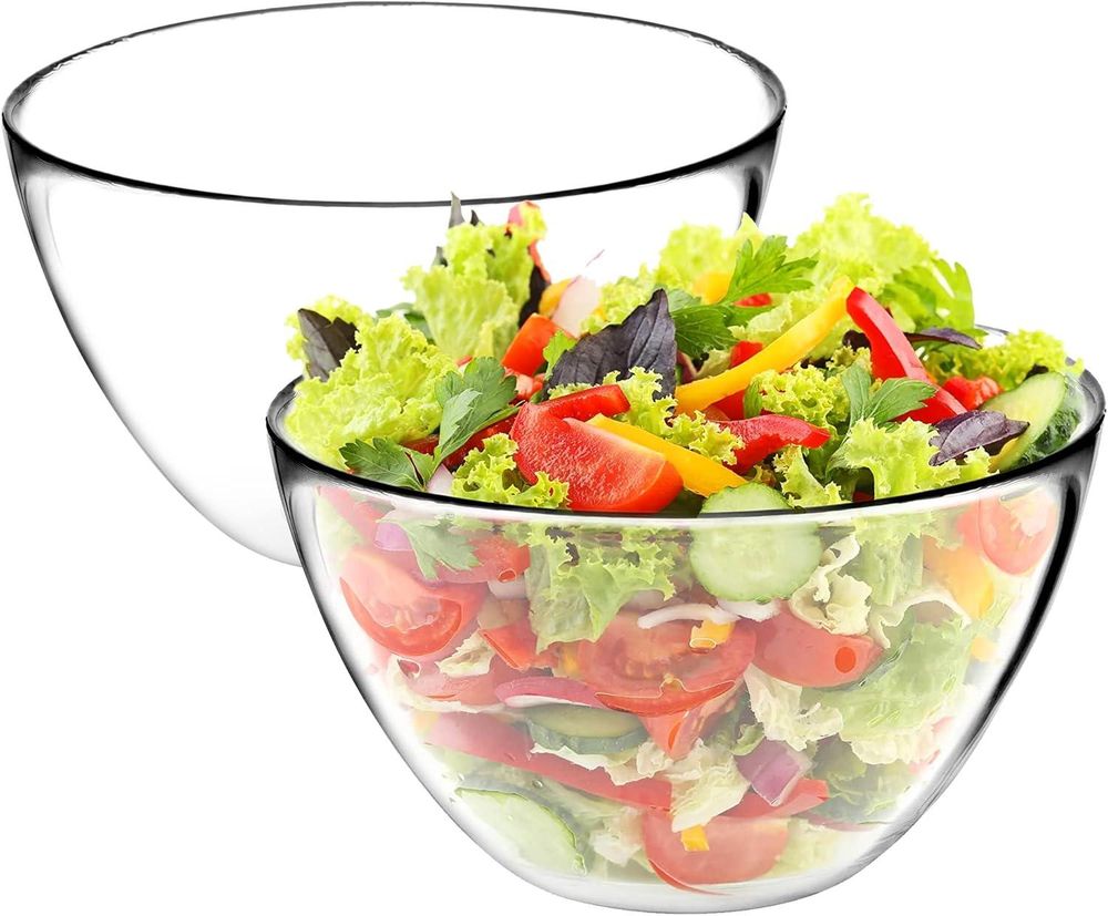 KADAX Salatschüssel aus Glas, ovale Glasschale, 17 cm, Glasschüssel, Glasschälchen