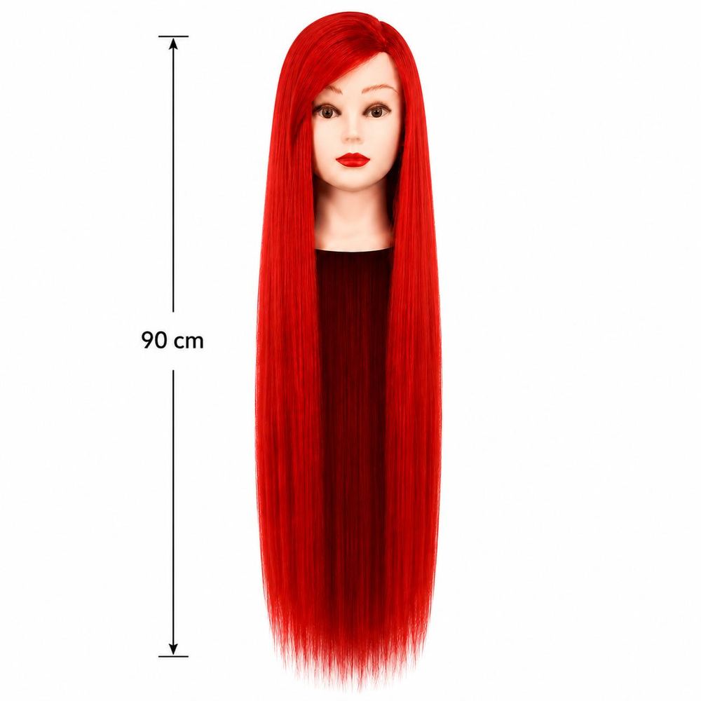 Tête à coiffer d'apprentissage 90 cm Iza cheveux synthétiques thermorésistants + Trépied