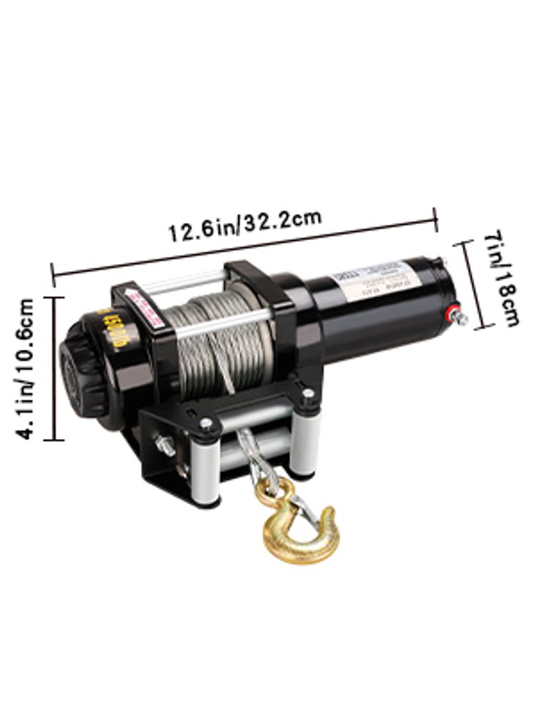 STANEW Elektrische Seilwinde 12V, Die Bis zu 4500LB/2041kg zieht, Offroad Motorwinde Seilzug Elektrowinde,10m Stahlseil,Kabellose Synthetische Seilwinde mit Fernbedienung