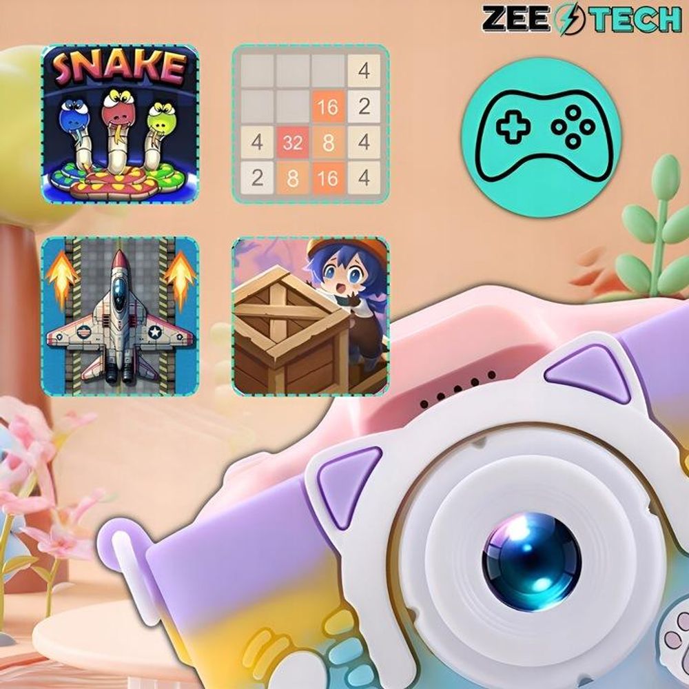 Digitale Kinderkamera 40Mp - Spielzeugkamera Mit Spielen + 32Gb Karte