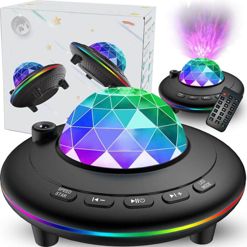LED Sternenhimmel Projektor, Nachtlicht mit Sternen und Galaxis Effekten, Bluetooth Lautsprecher, Fernbedienung, Timer, RGB Farben Retoo