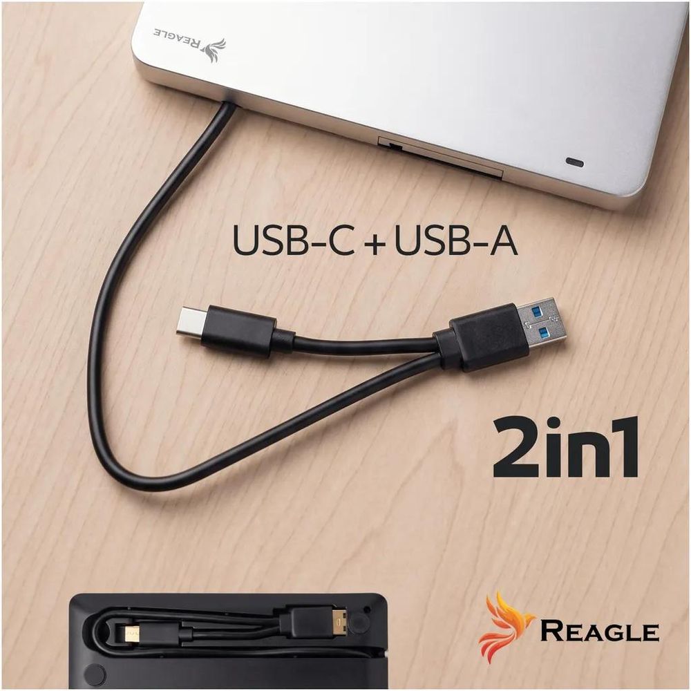 Reagle RCD6 – USB-C- und USB-A-Anschluss mit integriertem Kabel