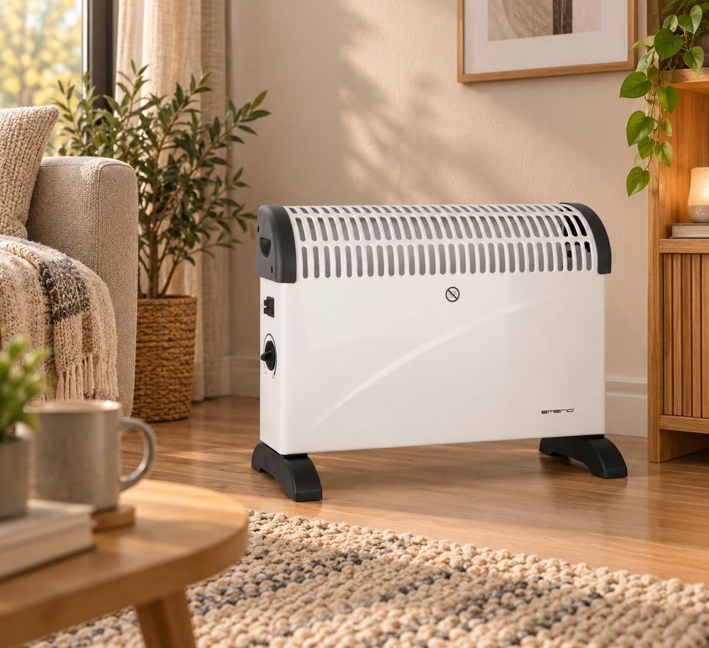 Emerio Convectorverwarming – Voor Ruimtes tot 25 m² – Oververhittingsbeveiliging – 3 Verwarmingsstanden – 2000 W – Wit – CH-121858.2
