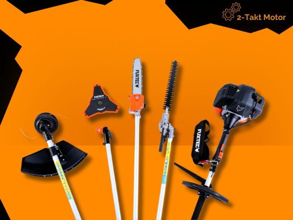 FUXTEC 5in1 Benzin Multigartengerät FX-MT152E - 52ccm | 9-Zahn Freischneider | 2-Takt | Rasentrimmer mit 3PS | Hochentaster | Heckenschere | Astsäge
