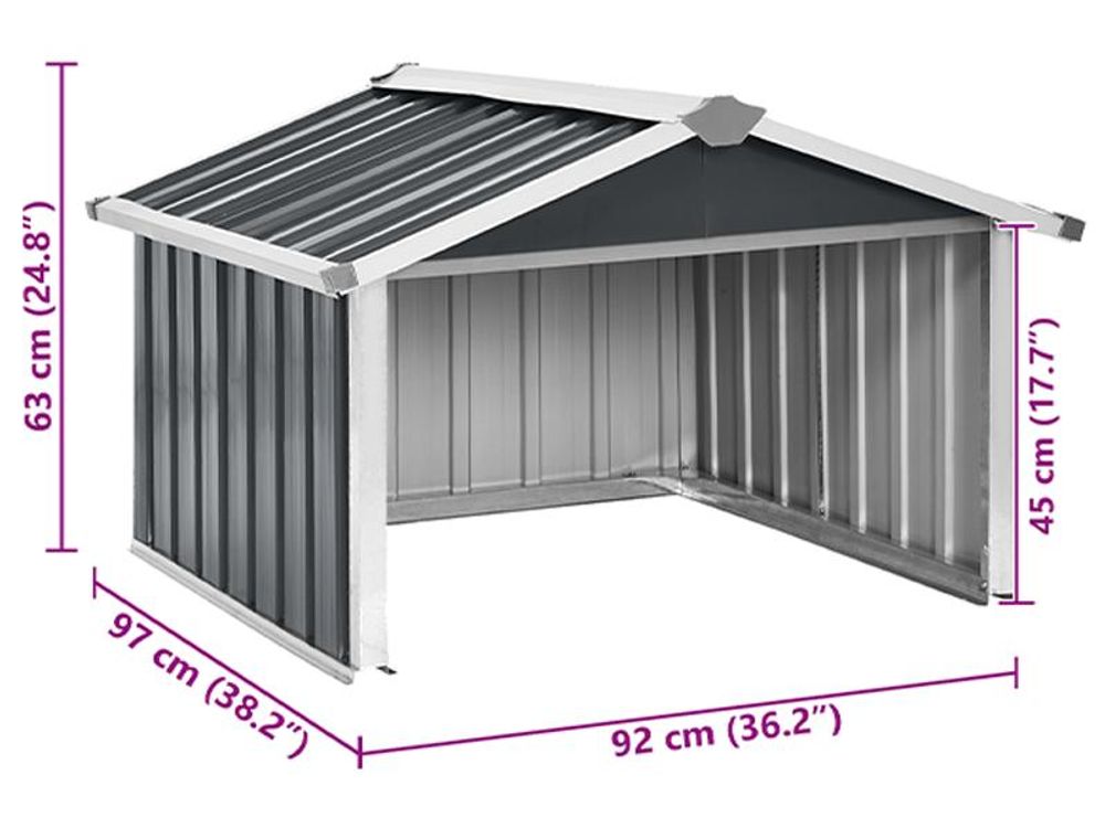 vidaXL Garage per tosaerba 92x97x63 cm Acciaio zincato Antracite