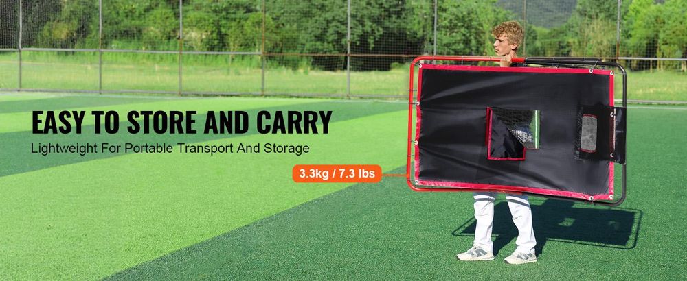 VEVOR Baseball- und Softball-Rebounder-Netz, 3,5 x 4,5 ft 2-in-1 Wechselschlagtrainer, PitchBack Baseball-Wurftrainer-Netz, Rückprallnetz für Feld- und Wurftraining