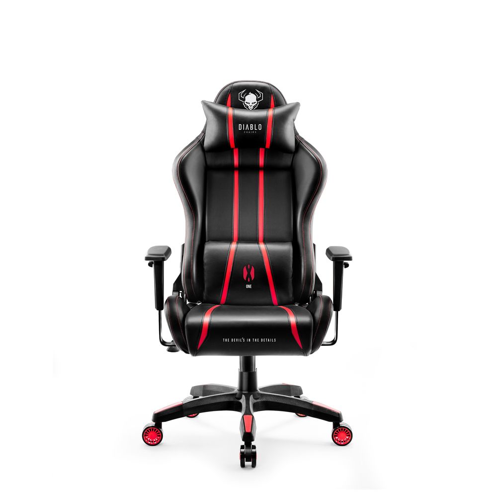 Diablo X-One 2.0 Herná stolička Kancelárska stolička Kancelárska stolička Nastaviteľné podrúčky Ergonomický dizajn Krčný/bederný vankúš Black-Rose Small