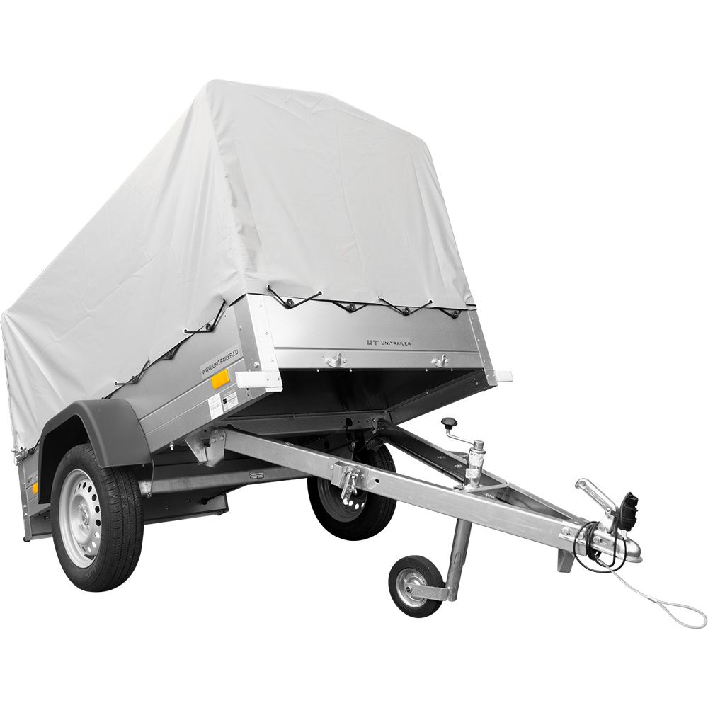 Car trailer GARDEN TRAILER 201 TIPP with support wheel, tarpaulin and high frame