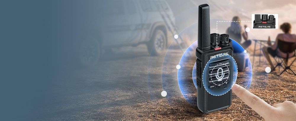 Retevis RT668B Funkgerät, PMR446 Walkie Talkie mit Ohrhörer für Erwachsene, VOX, 16 Kanäle, CTCSS/DCS, für Camping