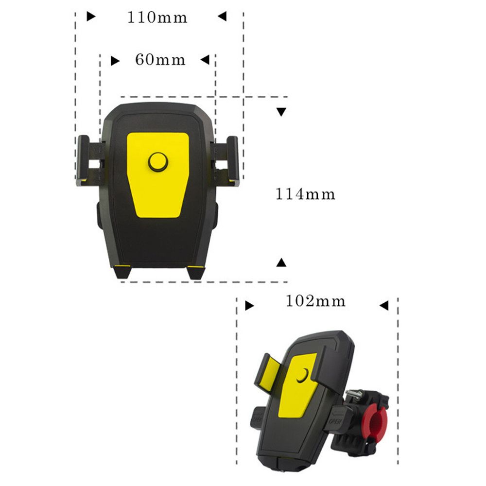 Fahrrad Handyhalterung Universal Bike Halterung Smartphone Lenker Halter für Handy Smartphone 360° Drehbar Motorrad Scooter iPhone Samsung Gelb Retoo