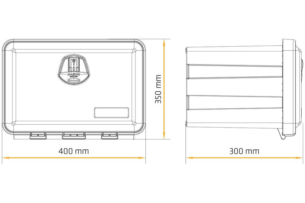 DAKEN Werkzeugkasten JUST 81101 Staukasten 400x350x300mm 21l für LKW Anhänger Staubox abschließbar Schwarz