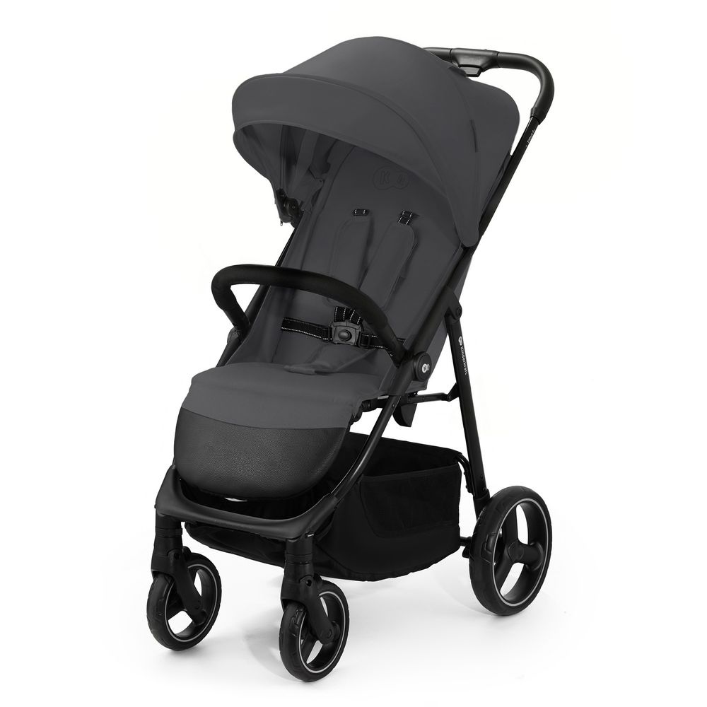Kinderkraft TRIG 3 - Großer Kinderwagen bis 25 kg - Einhändig faltbar - Verstellbare Rückenlehne - Wasserdichtes Verdeck - Große EVA-Räder - Grau
