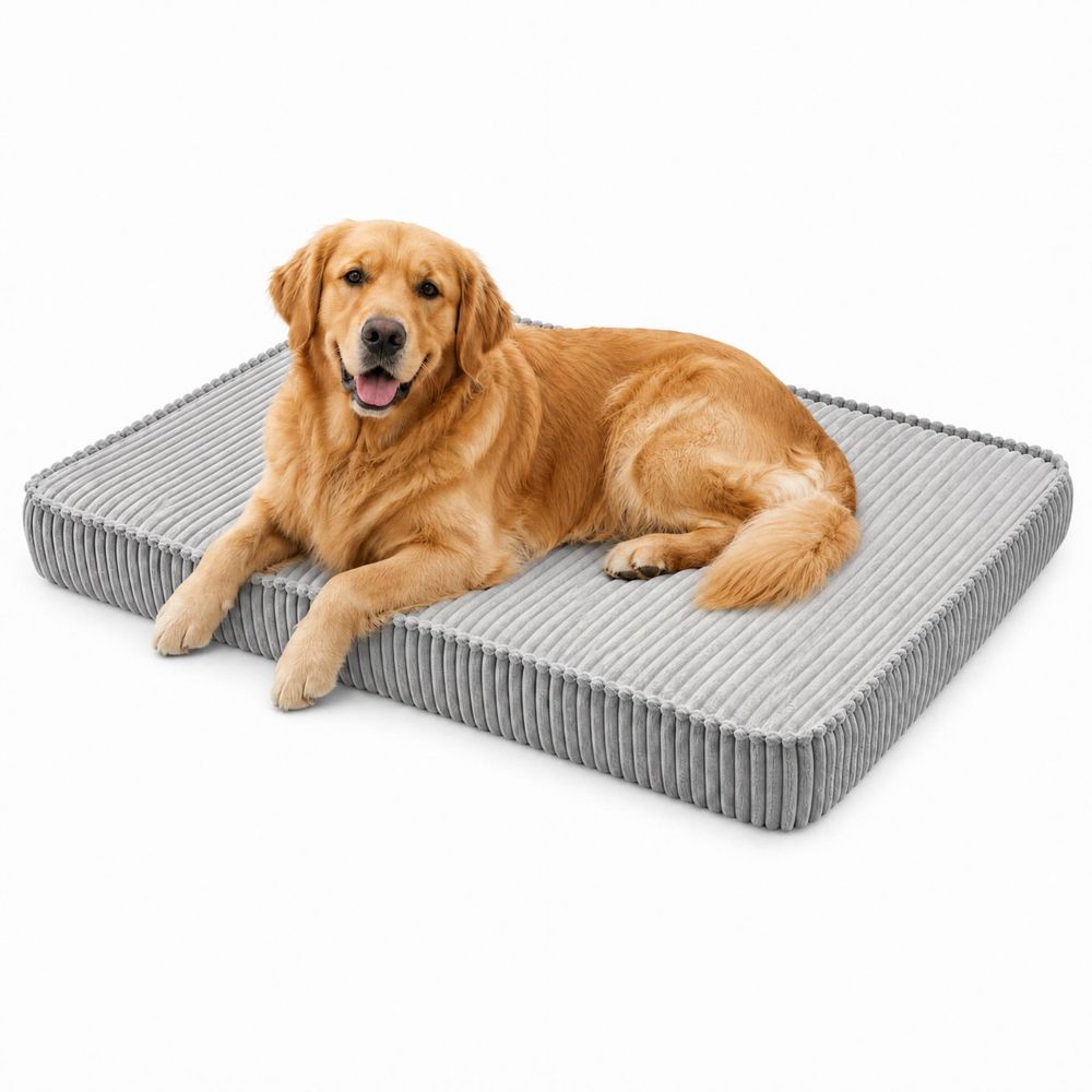 HUNDEBETT HUNDEKISSEN HUNDEMATTE CORD XL 120x80 CM Grau