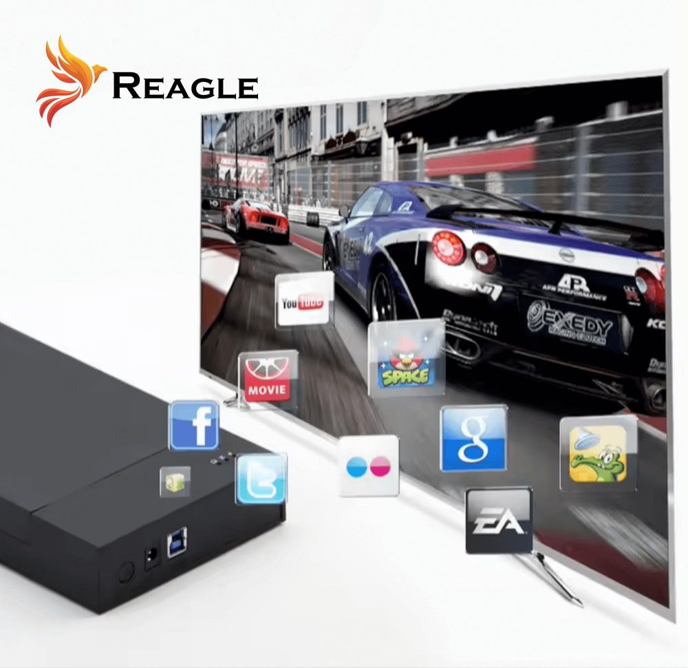 Festplattengehäuse 3.5 Zoll und 2.5 Zoll SATA HDD SSD Externe Festplatte USB 3.2 Gen 1 5Gbps Adapter Gehäuse mit Netzteil für PC Laptop Reagle Schwarz