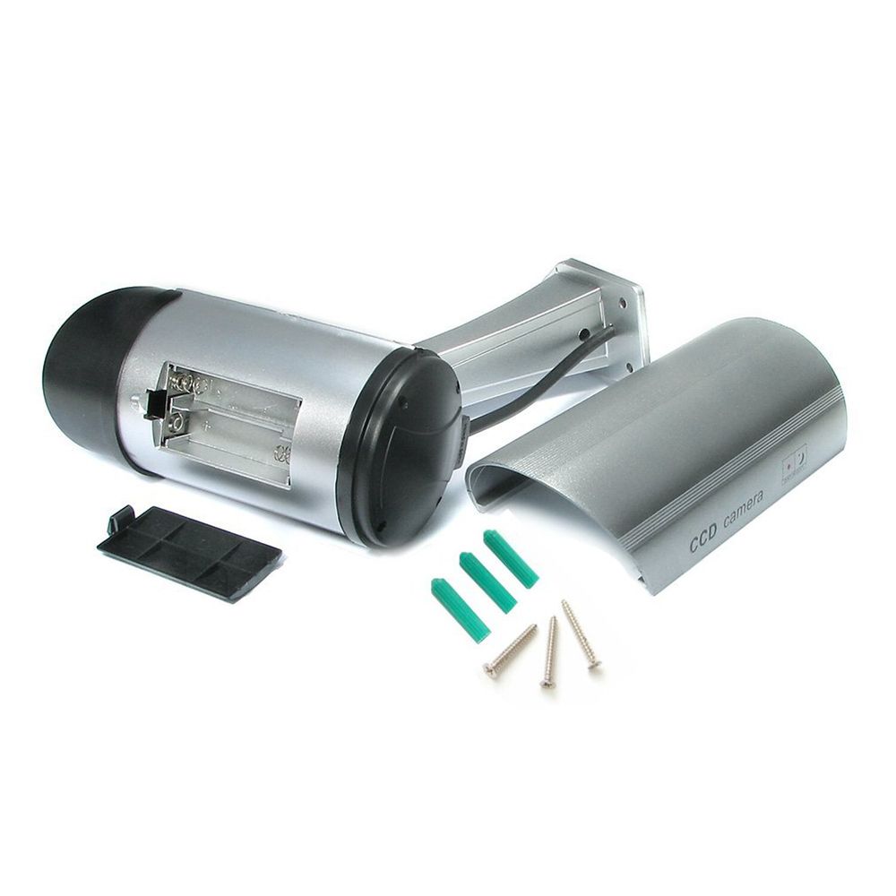 2x Kamera-Attrappe mit blinkender LED IR1100 S IR outdoor silber