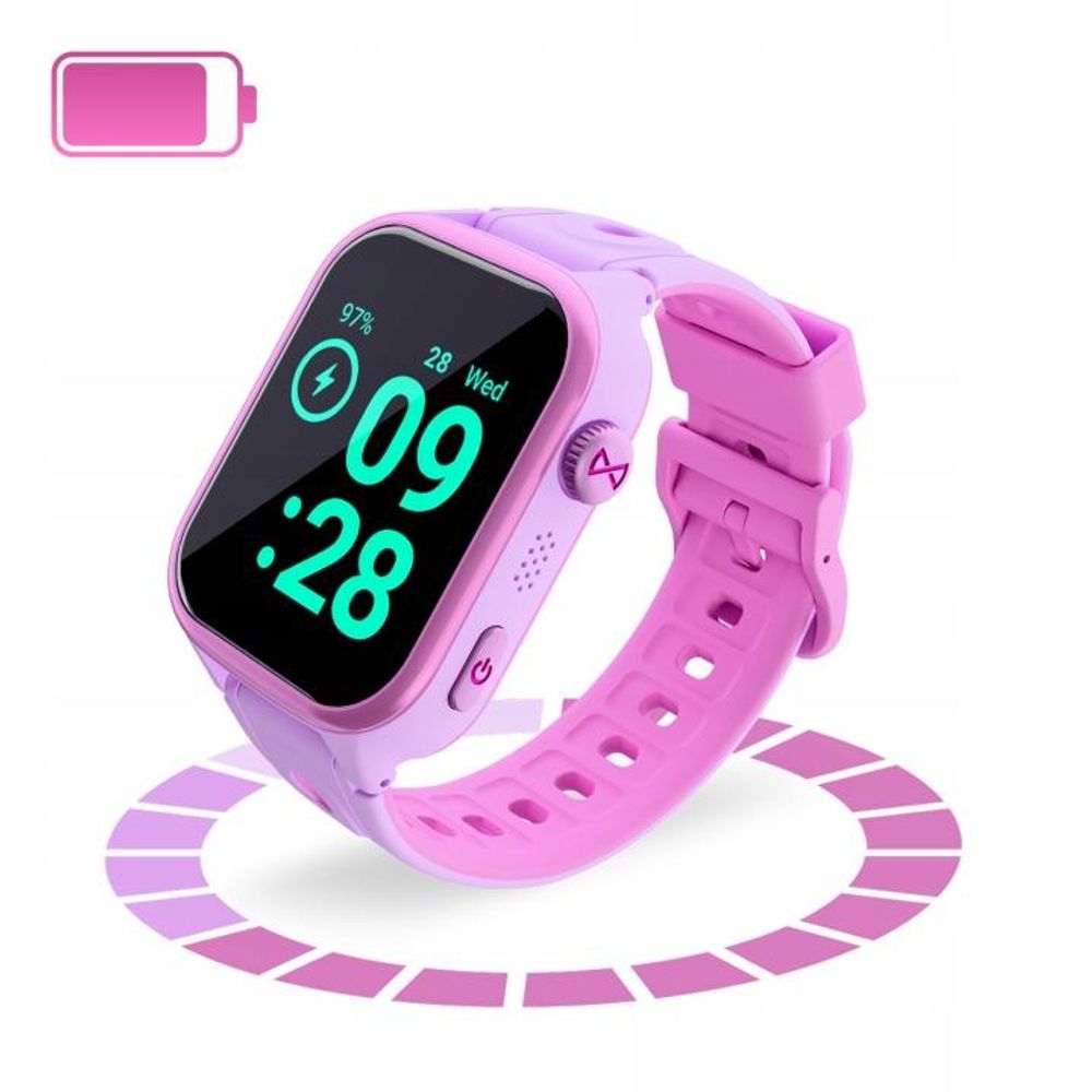 Forever Bestii KW-540 KI-Smartwatch für Kinder – 4G-GPS/WLAN Smartwatch mit Tracker, Videoanruf-Funktion und SOS-Taste (Rosa)