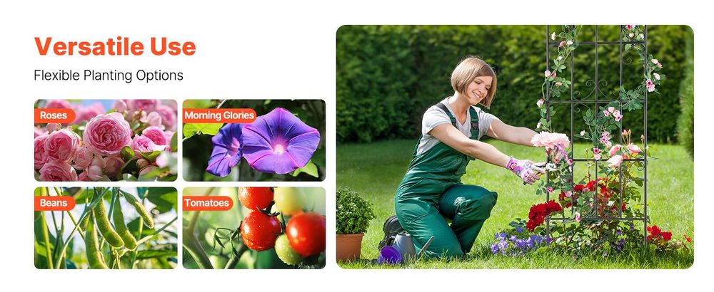 VEVOR Rankgitter für Kletterpflanzen, 51x180 cm, 6er Set, rostfreies Rankgitter aus Metall für Gartenblumen, Rosenspalier, Gurkenspalier, dekoratives Clematis-Spalier