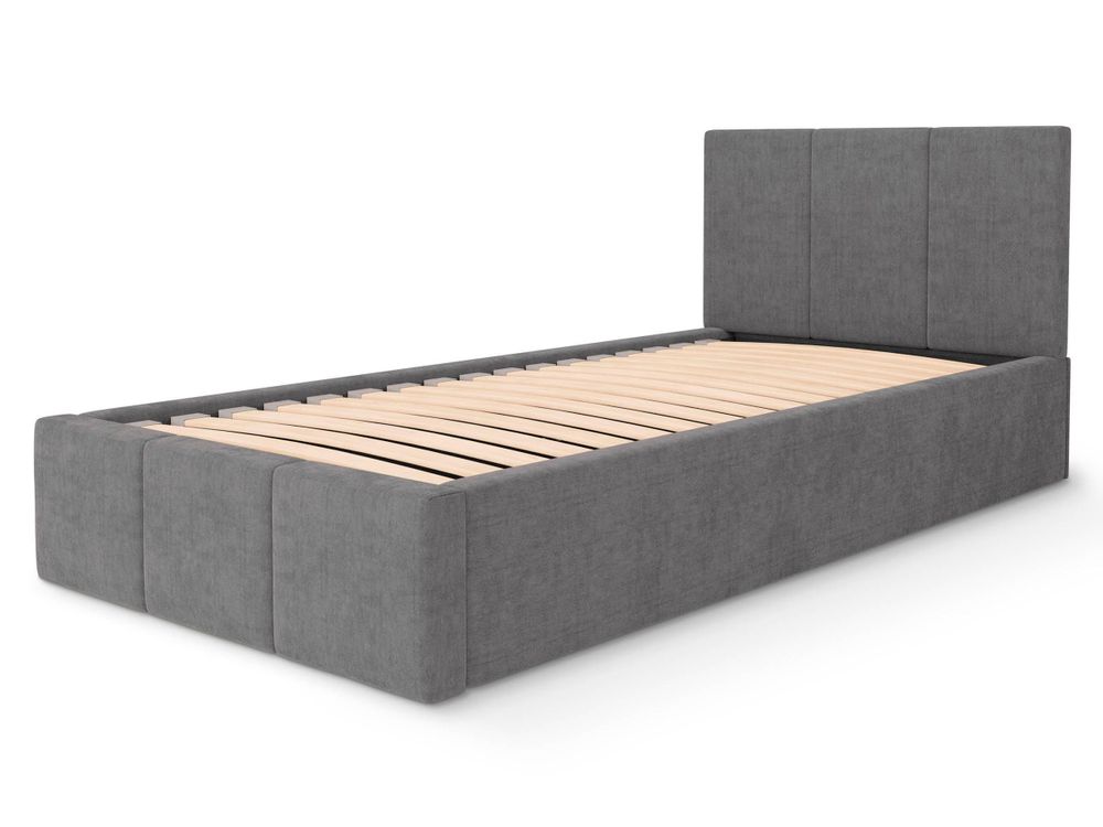 Muralo Łóżko Pojedyncze do Sypialni 90x200 cm Łóżko Tapicerowane z Pojemnikiem Miętowe