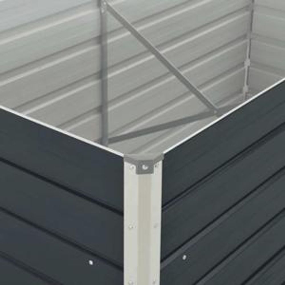 VIDAXL -Planzer erhöhte 160 x 80 x 77 cm zincato Stahl -Anthrazit