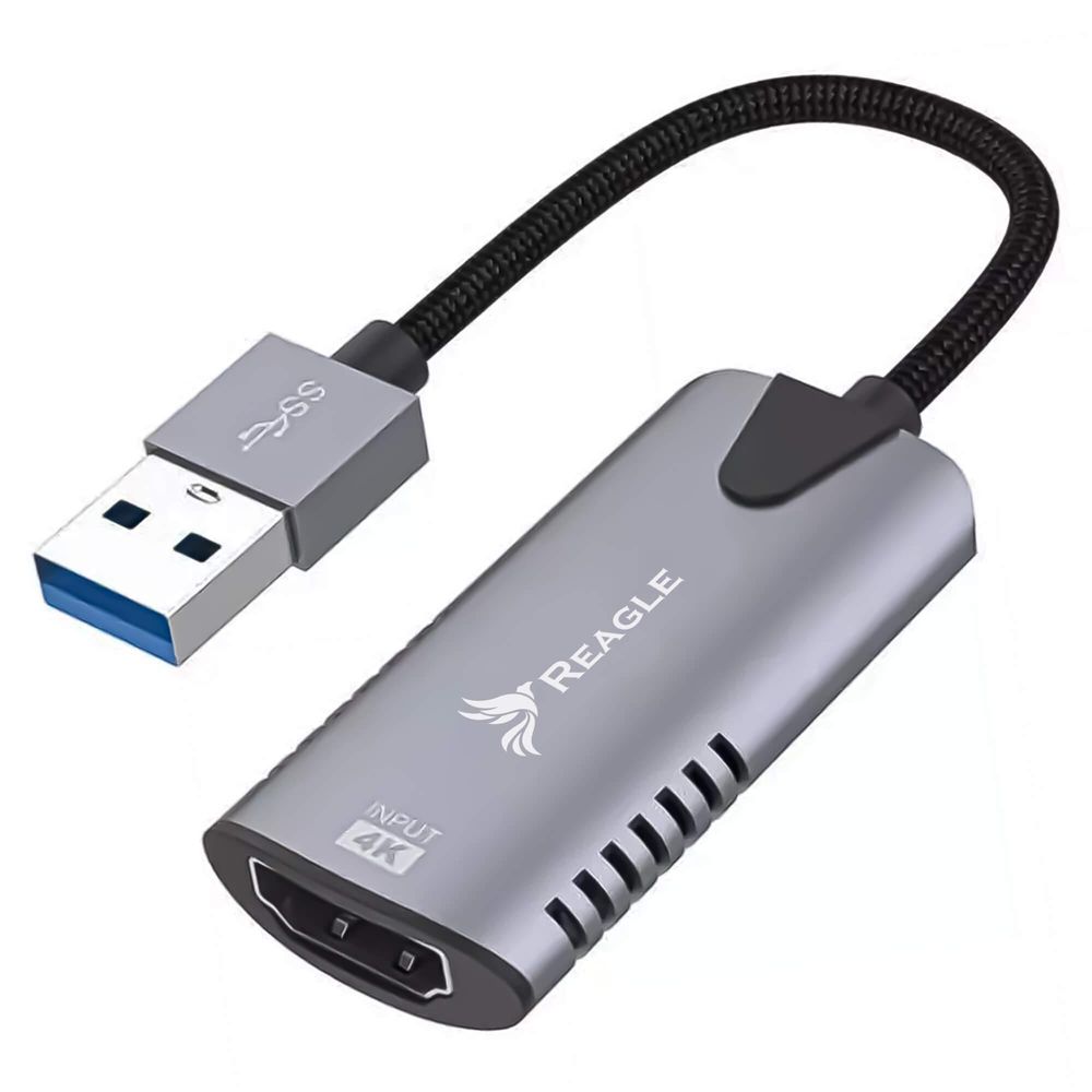 REAGLE Videoaufnahmekarte HDMI zu USB 3.2 4K Grabber Audio Video Streaming Game Capture Card Device Recorder für Spieleaufzeichnung, TV, PS5, XBOX X S