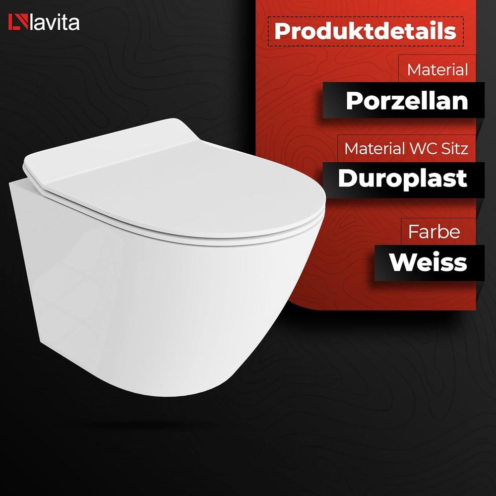 GROHE Vorwandelement Solido + Wand Hänge WC Sogo Slim Weiß Spülrandlos + WC-Sitz SoftClose | Verchromter Knopf | Komplettset | Unterputz Spülkasten | Toilette Komplett Sett