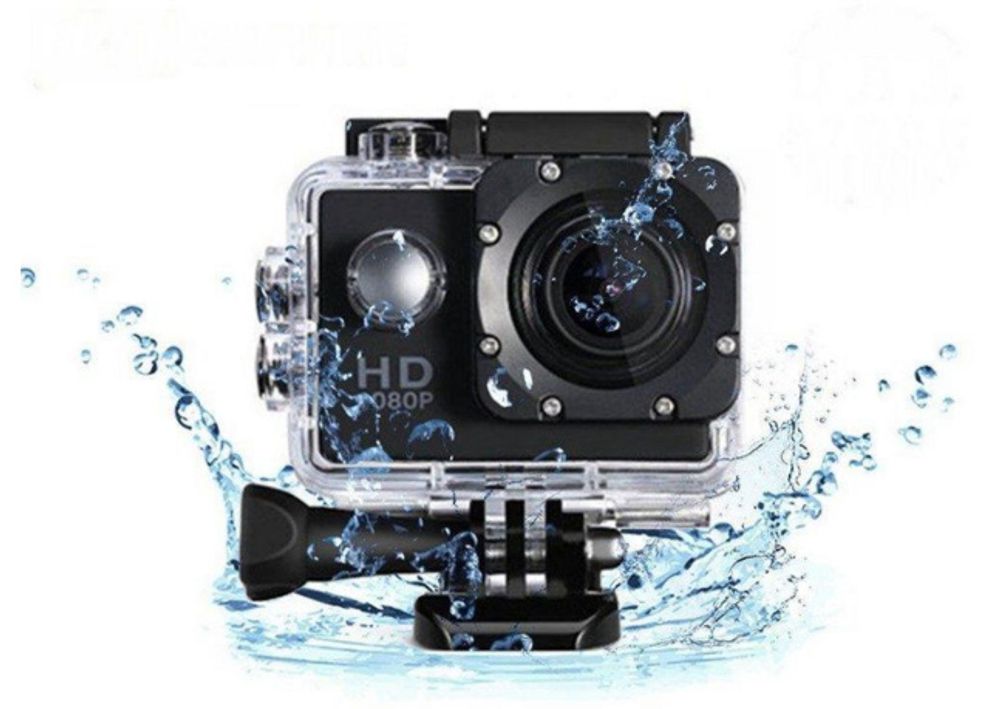 Action Cam Wasserdicht Unterwasserkamera Weitwinkel Helmkamera für Fahrrad Motorrad Tauchen Bildstabilisator Akku 400mAh 1080P Full HD Schwarz Retoo