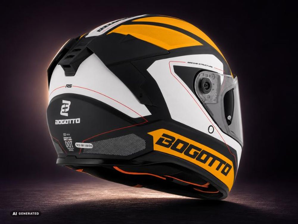 Bogotto FF122 BGT Helm, orange/weiß, M (57/58)