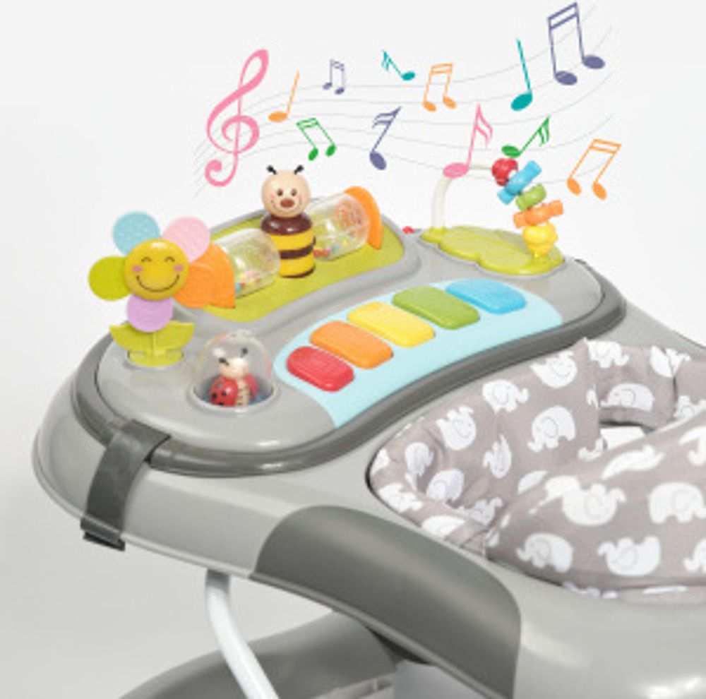 Ib Style Lauflernhilfe Little World Babywalker Lemon Grey Lauflernwagen Mit Schaukelfunktion Elektronischem Spielelement S031y08r