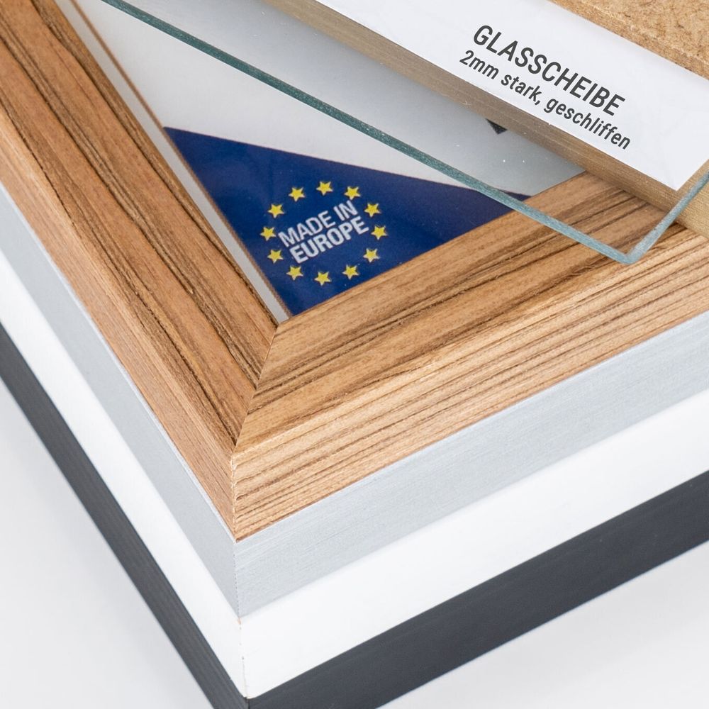 Bilderrahmen Echtholz  EU 10x15 Natur mit Glasscheibe Portrait Fotorahmen Holz Kiefernholz Picture Frame